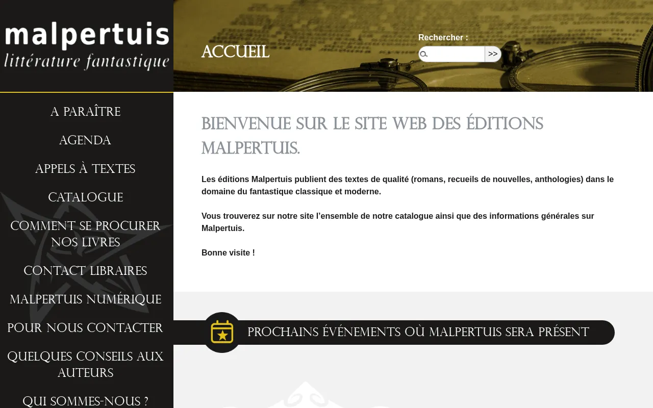 Capture d'écran de Editions Malpertuis