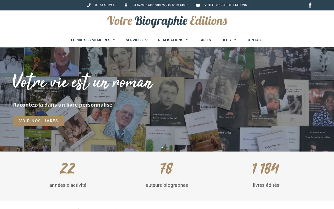 Capture d'écran de Votre Biographie Editions