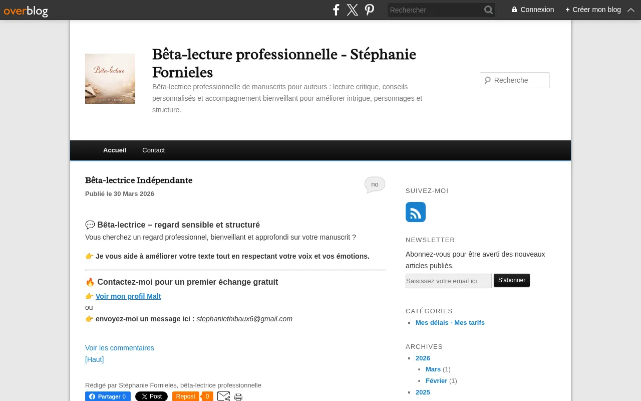 Capture d'écran de Bêta lecture professionnelle