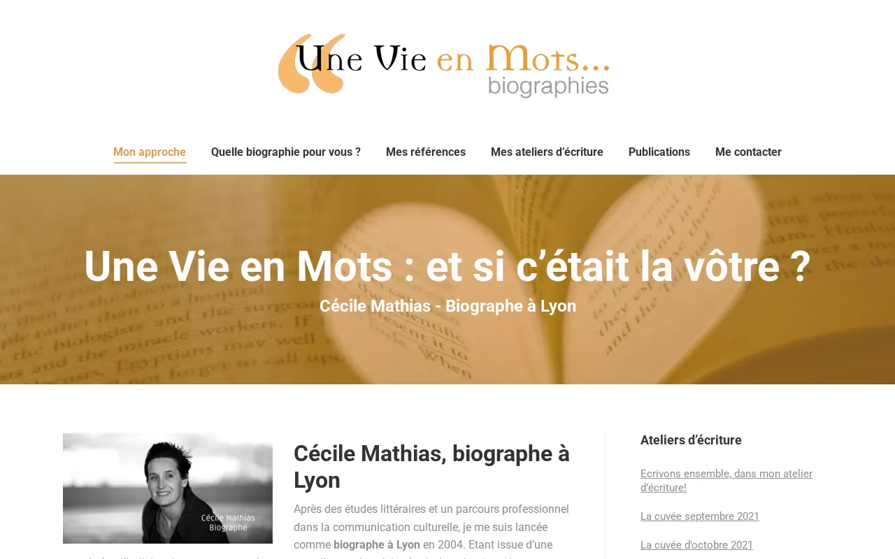Capture d'écran de Une vie en mots
