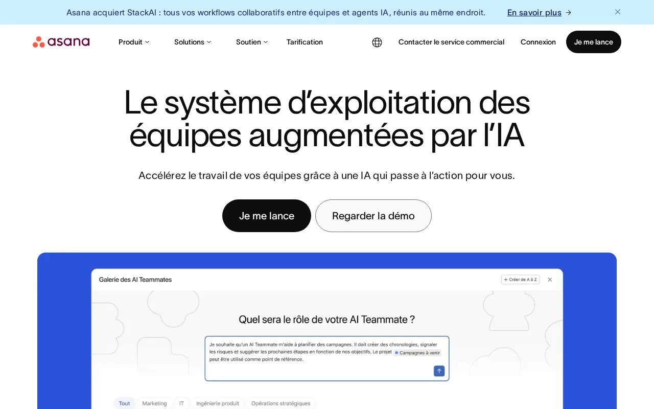 Capture d'écran de Asana