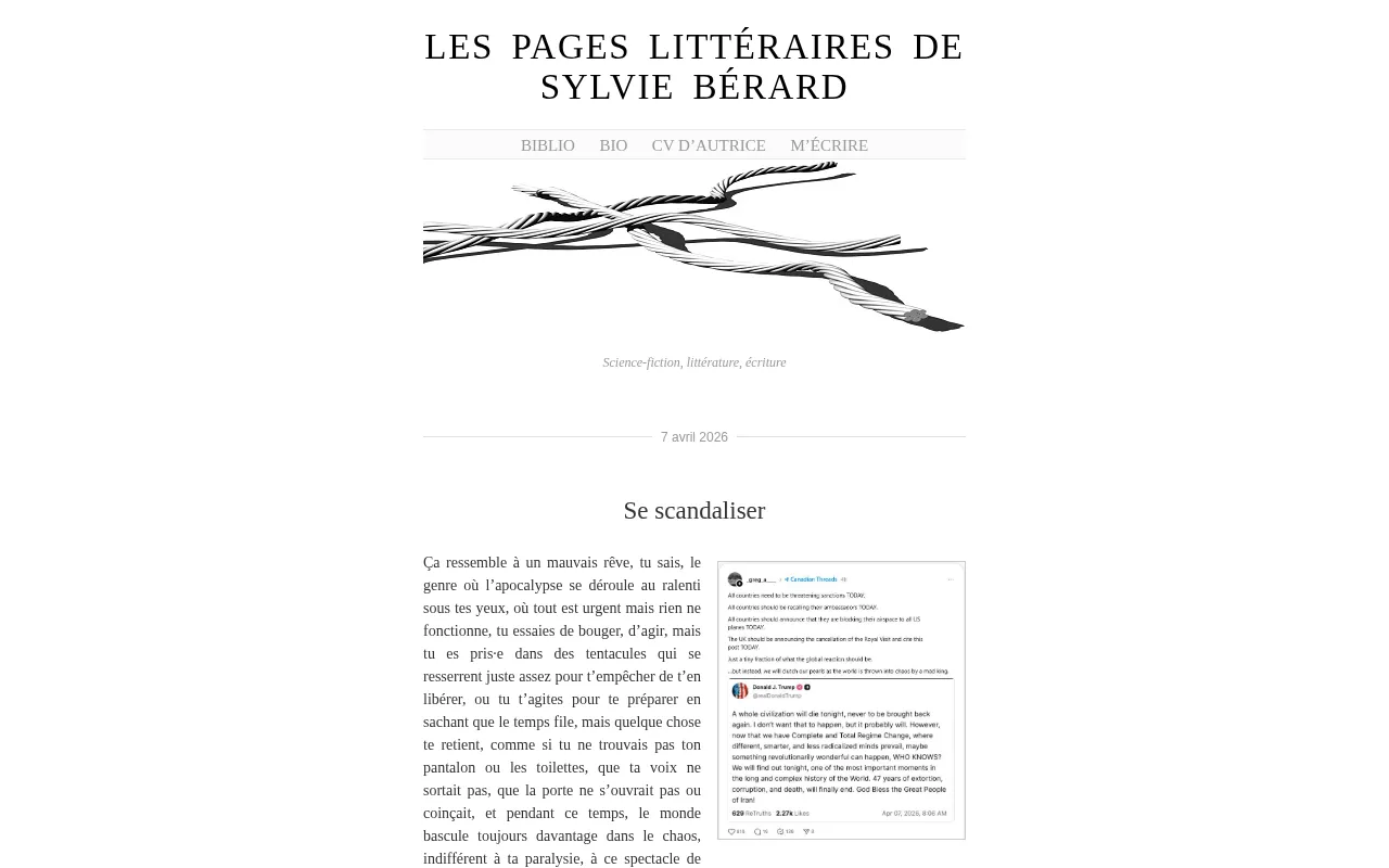 Capture d'écran de Sylvie Bérard