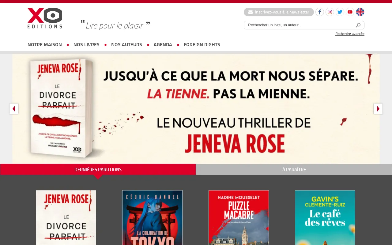 Capture d'écran de XO Editions