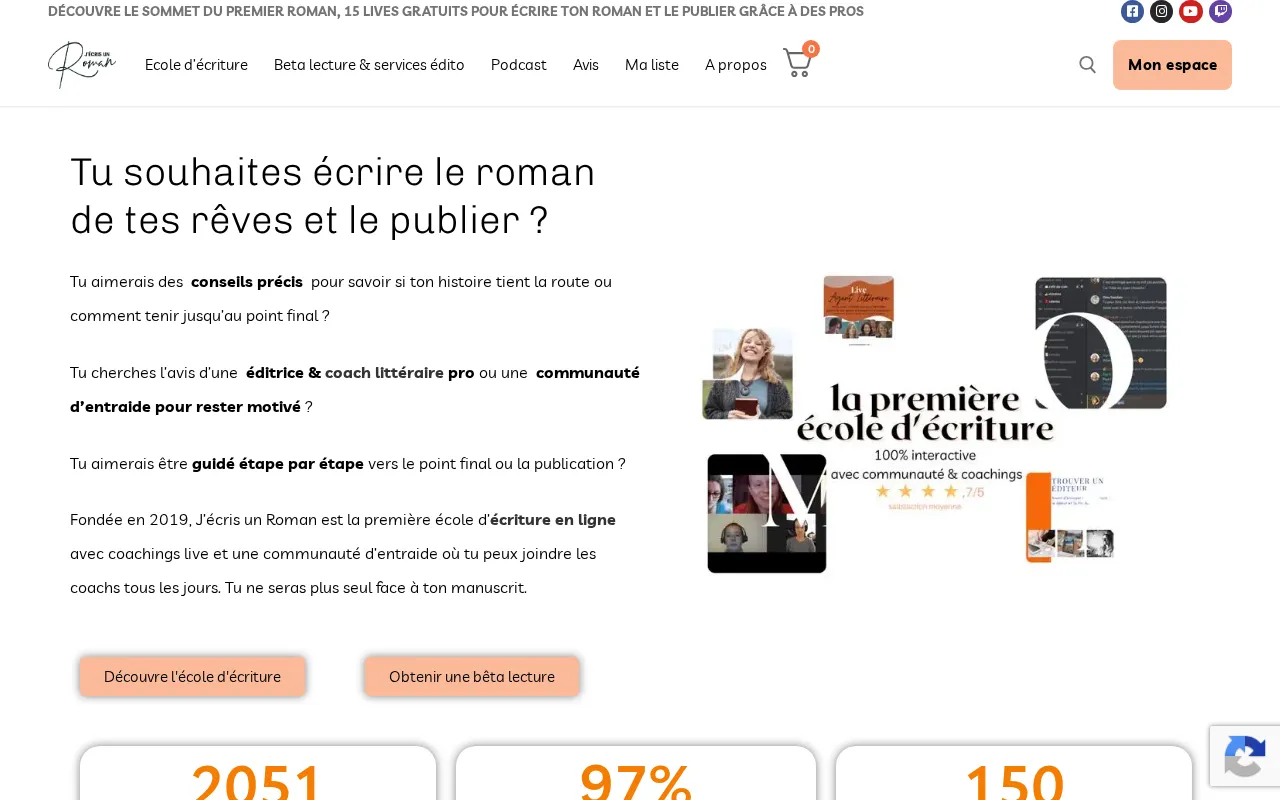 Capture d'écran de J’écris un roman