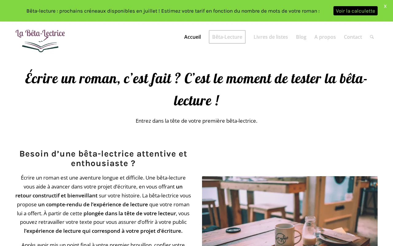 Capture d'écran de La bêta-lectrice