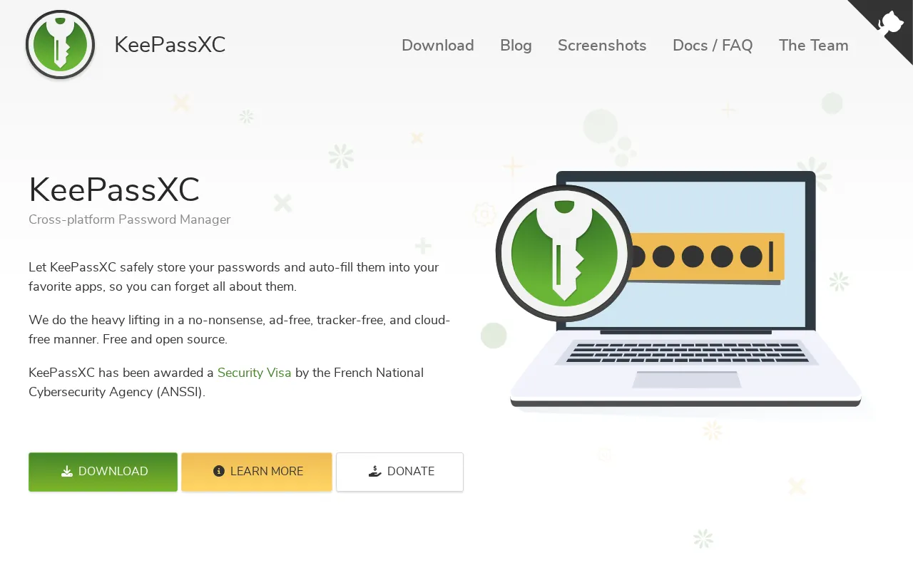 Capture d'écran de KeePassXC