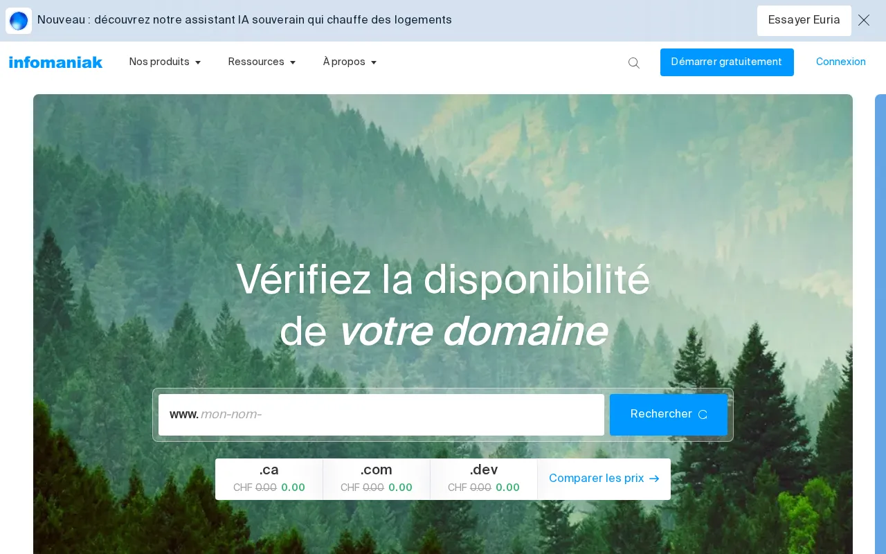 Capture d'écran de Informaniak