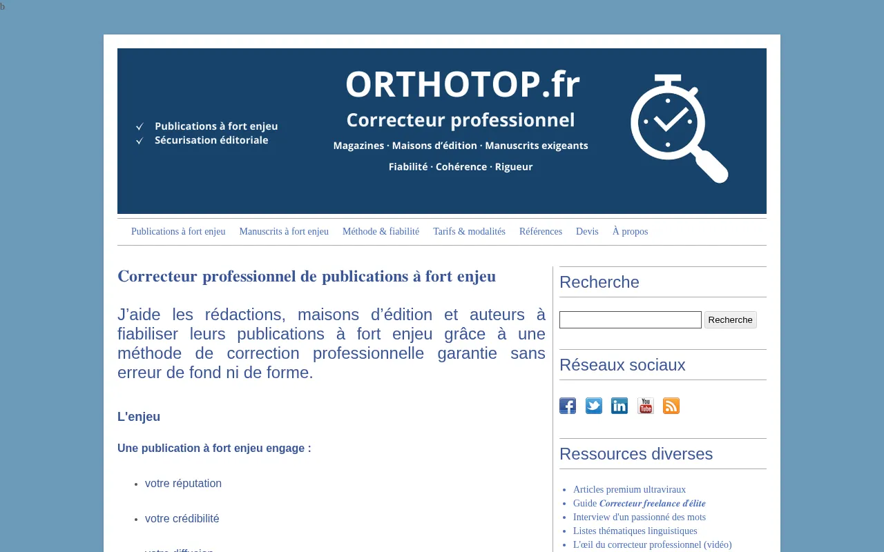 Capture d'écran de Orthotop.fr