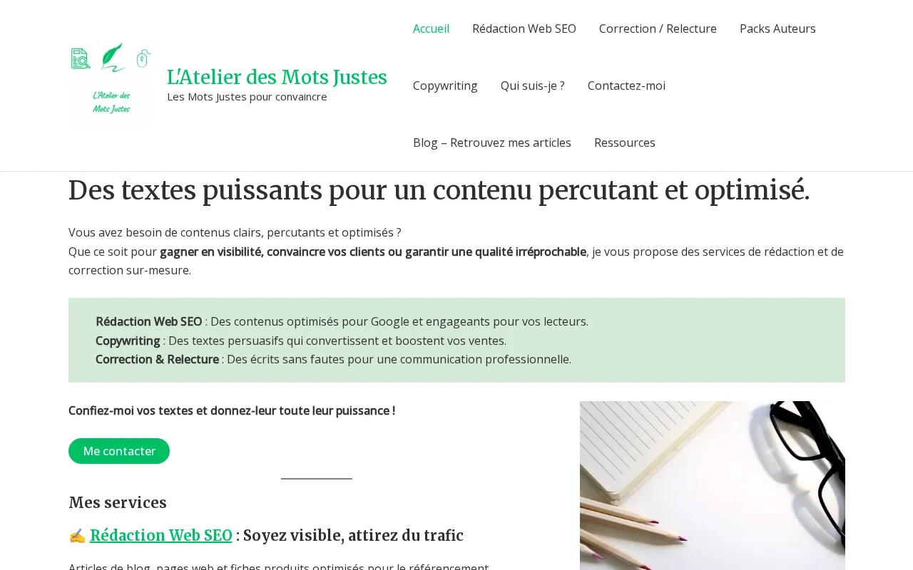 Capture d'écran de L’Atelier des Mots Justes