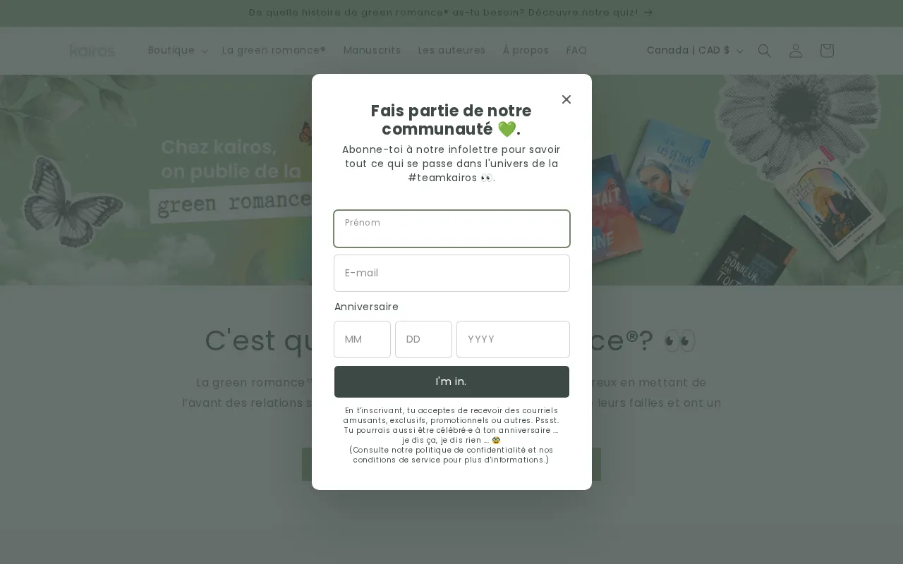 Capture d'écran de Éditions Kairos