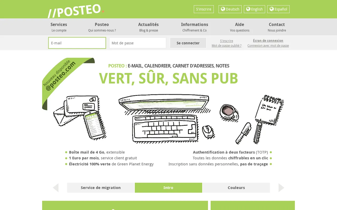 Capture d'écran de Posteo